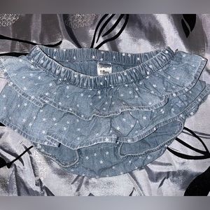 Carters sz 18 month ruffle denim bloomers GUC